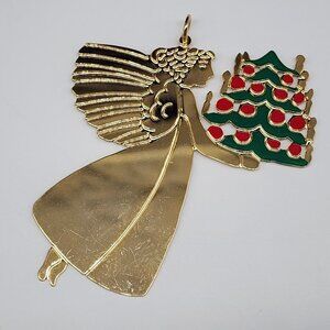 Metropolitan Museum of Arts MMA Brass Angel Holding Candles Christmas Ornament